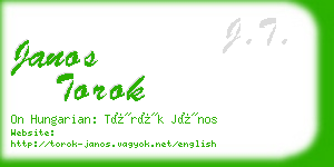 janos torok business card